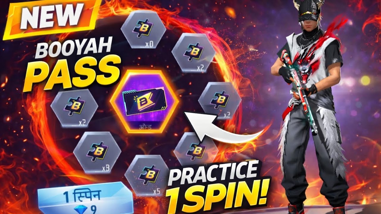 #freefiremax new BOOYAH PASS PRACTICE 1spin 😪😪