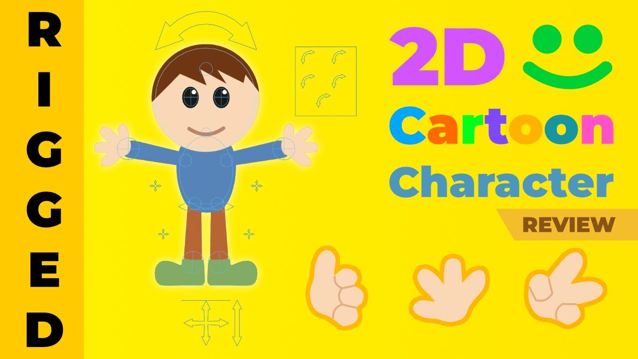 2D Rigged Cartoon Character in Blender! — Character Review