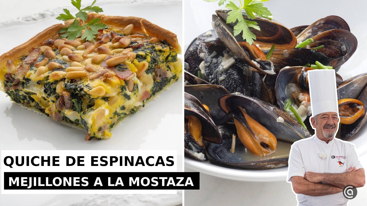 MEJILLONES a la mostaza - QUICHE de espinacas, bacon y queso // Karlos Arguiñano