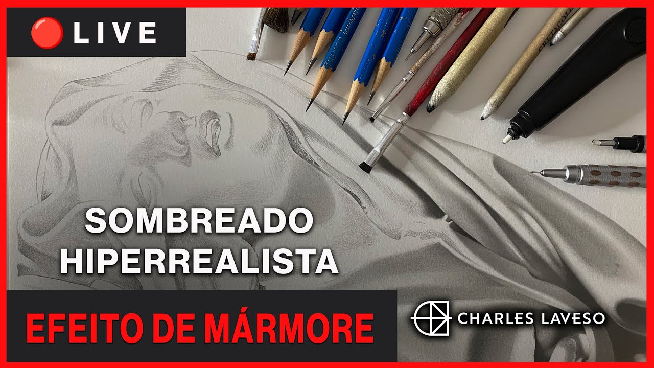 🔴 LIVE | COMO DESENHO TEXTURA DE MÁRMORE EM ESTÁTUAS #desenhosrealistas  #charleslaveso