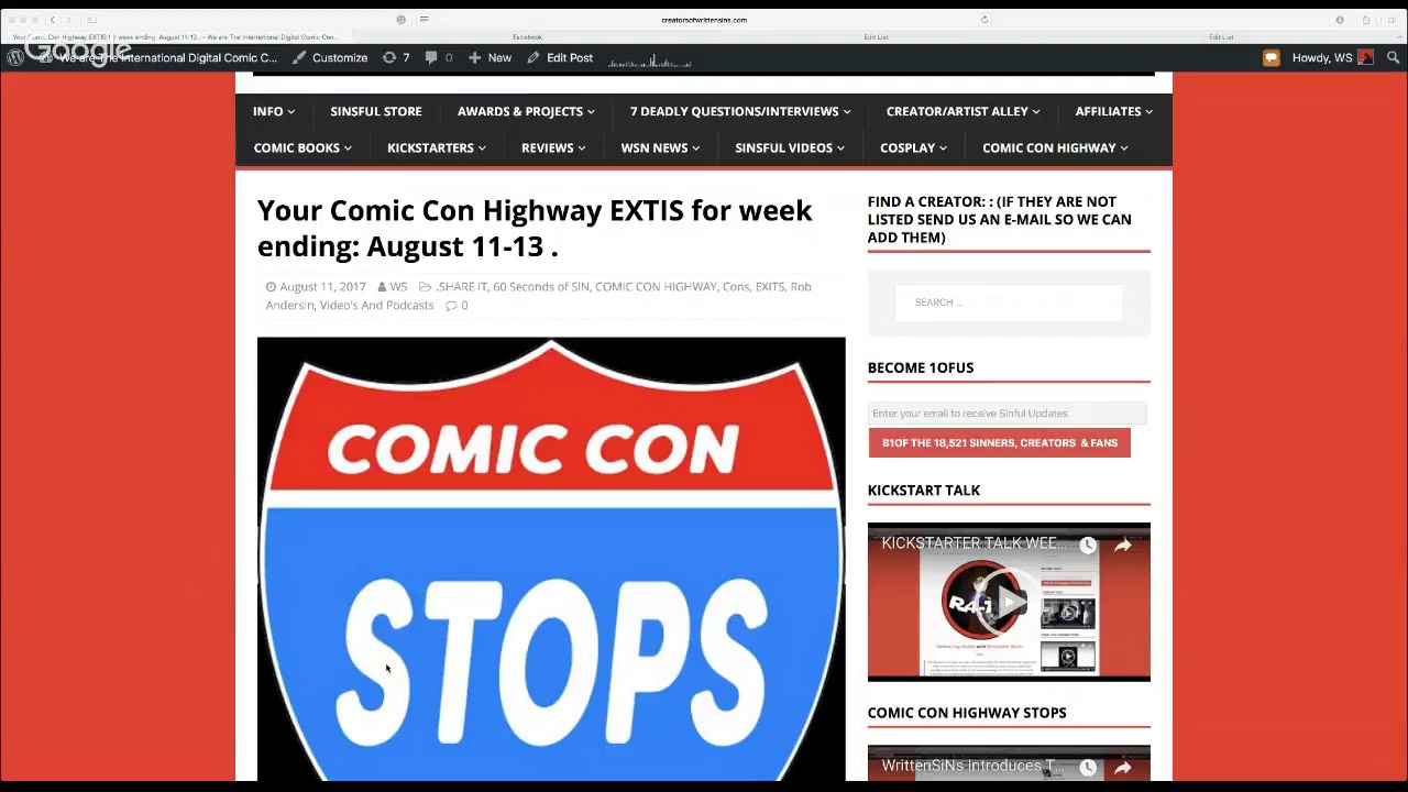 Comic Con Highway EXISTS for Week Ending August 11-13