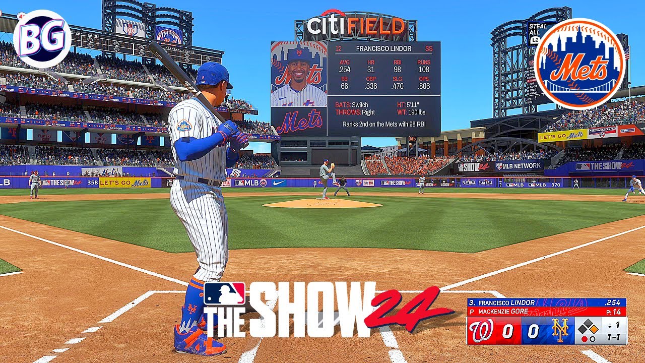 MLB The Show 24 New York METS vs Washington NATIONALS - FIRST GAMEPLAY PS5 60fps HD