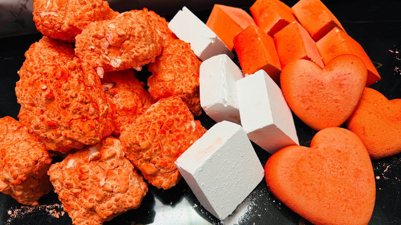 Orange Paste Chalk ASMR Crush | Most Relaxing & Oddly Satisfying Sounds