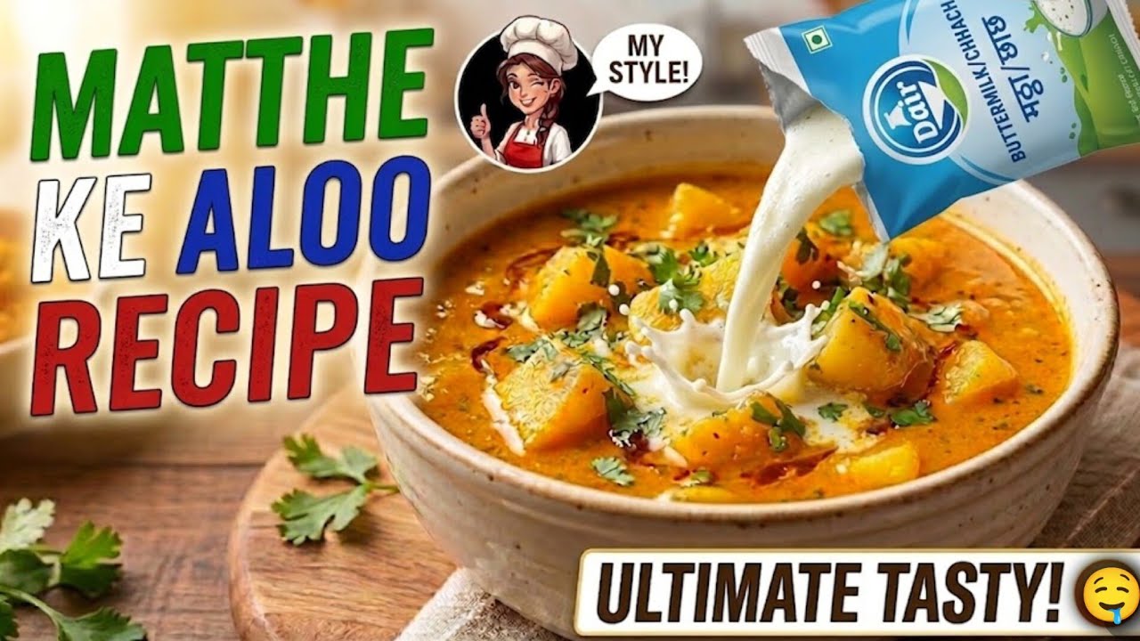 🤤Mathte ke aloo😋 मट्ठे के आलू 💁🍲ek bar meri tarha banaye or❤️tarif paye🧑‍🍳🤤#dahialookisabji #cooking