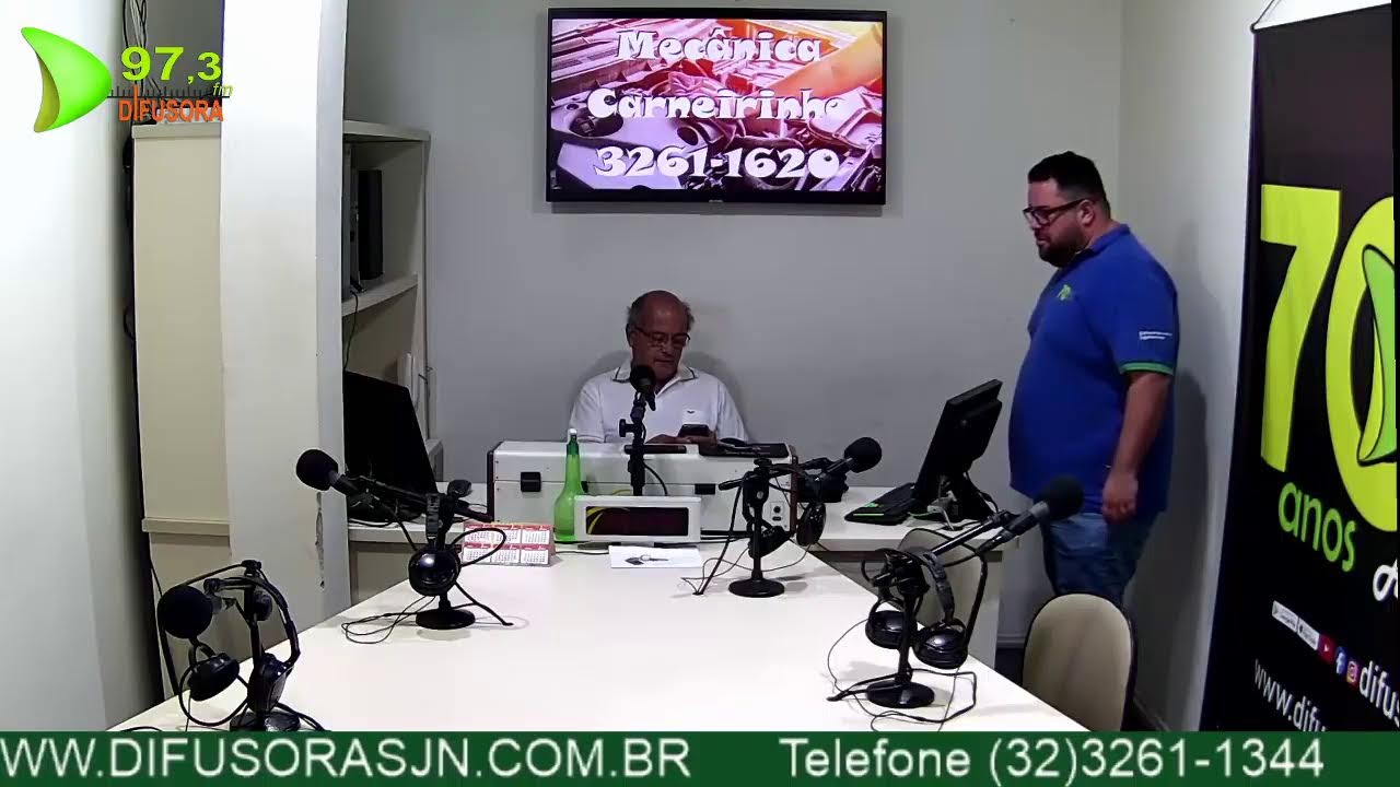 Difusora Notícias e Difusora Entrevista recebendo a Secretária Marcile Bul-la Girardi e Equipe CRAS