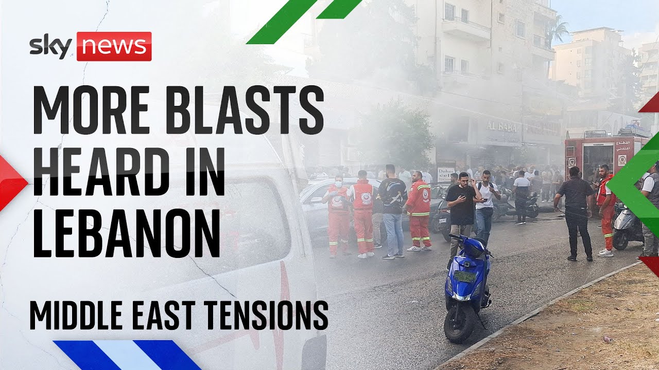 Sky's Alex Crawford reports from Beirut as more blasts heard in Lebanon