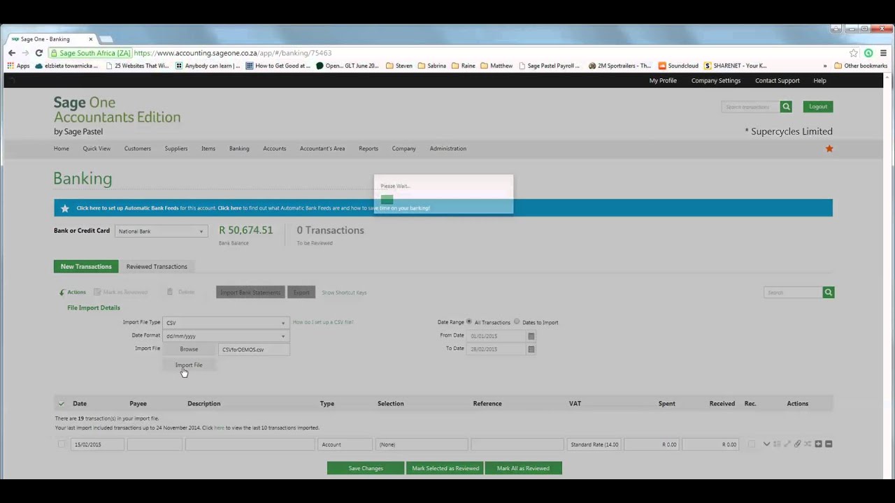 Sage One Accounting Banking Release