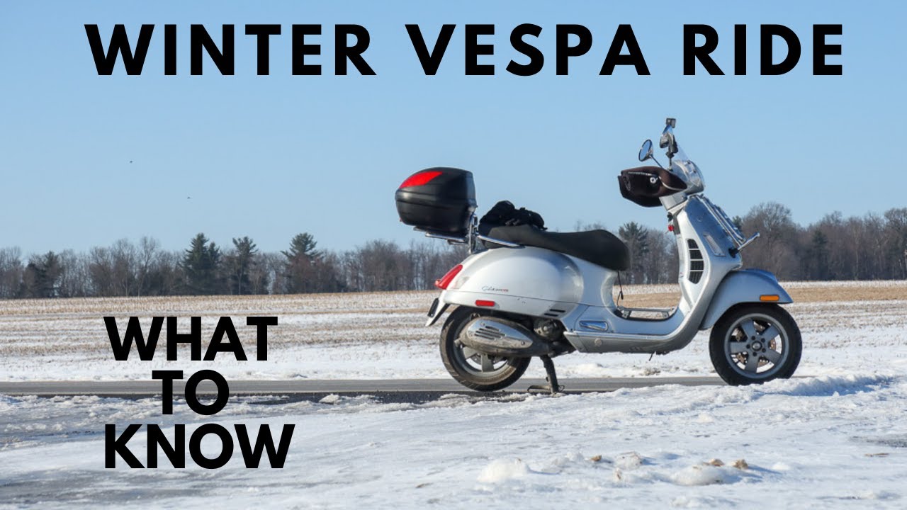 Winter Riding on a Vespa Scooter
