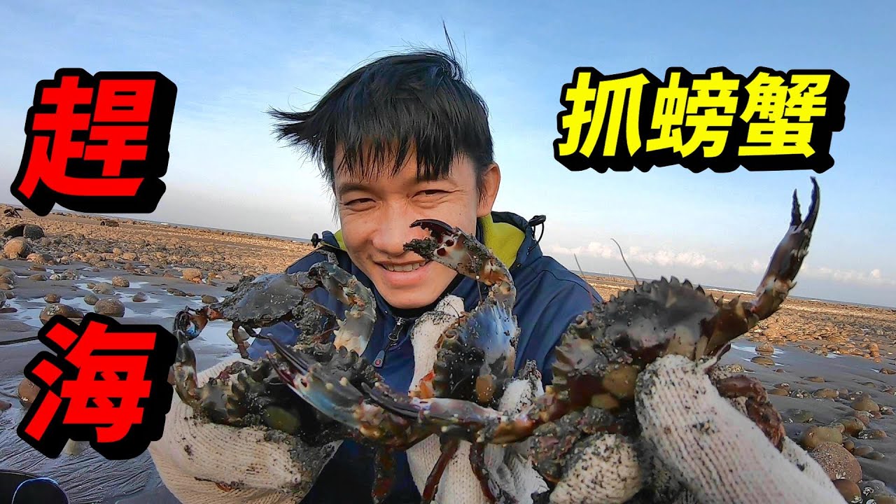 永安漁港趕海～抓螃蟹／抓蝦！沒想到晚上的海邊這麼熱鬧！！　@阿中釣魚趣