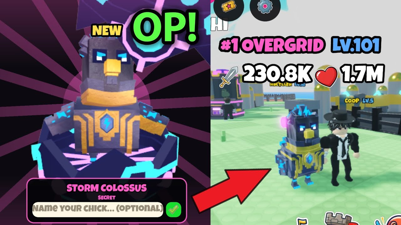 I got Storm Colossus and lots of EGGS  in GRow a CHicken Fighter