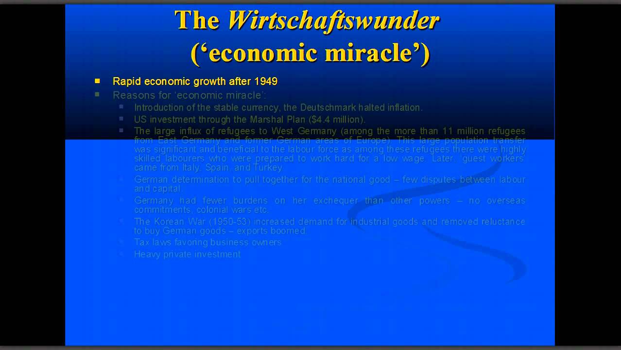 FRG Economy 1949 - 1963