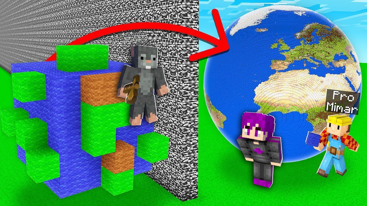 ماين كرافت : تحدي بناء افضل تصميم لي كوكب الارض ضد اصدقائي خليت محترف بناء يساعدني...!😱🔥