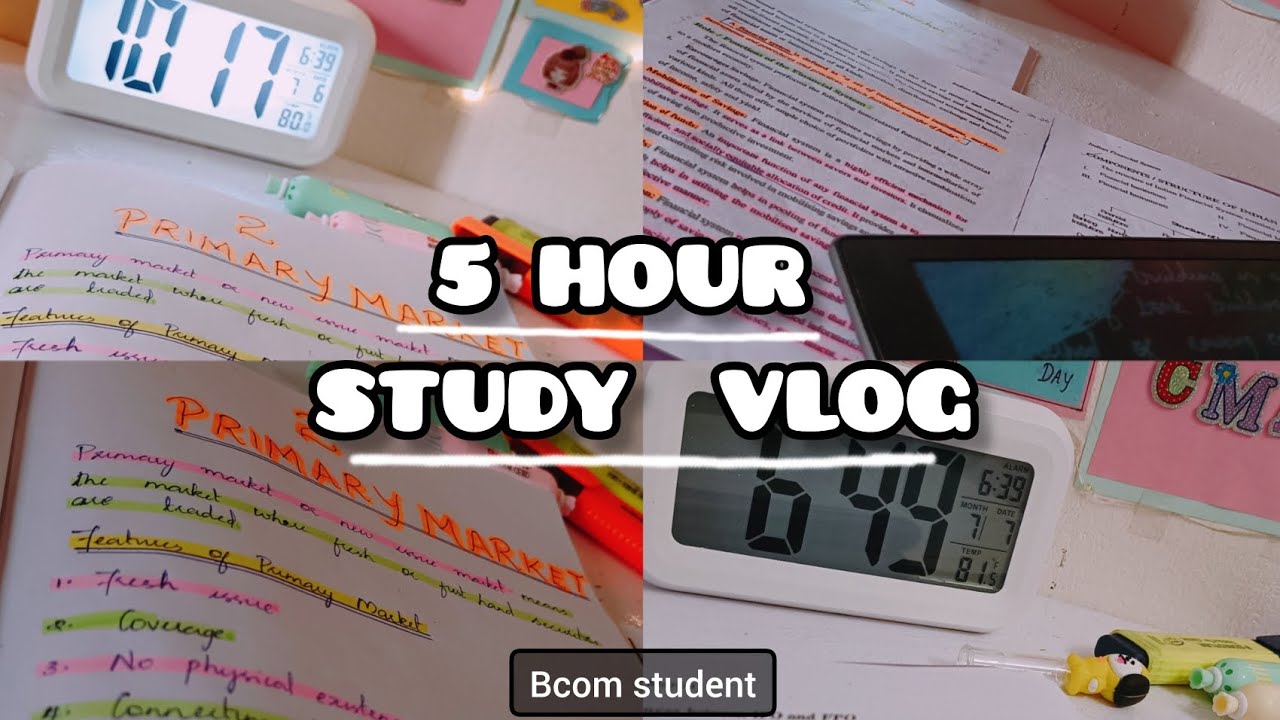 5 HOUR STUDY VLOG📚||BCOM STUDENT||#studywithme #studyvlog