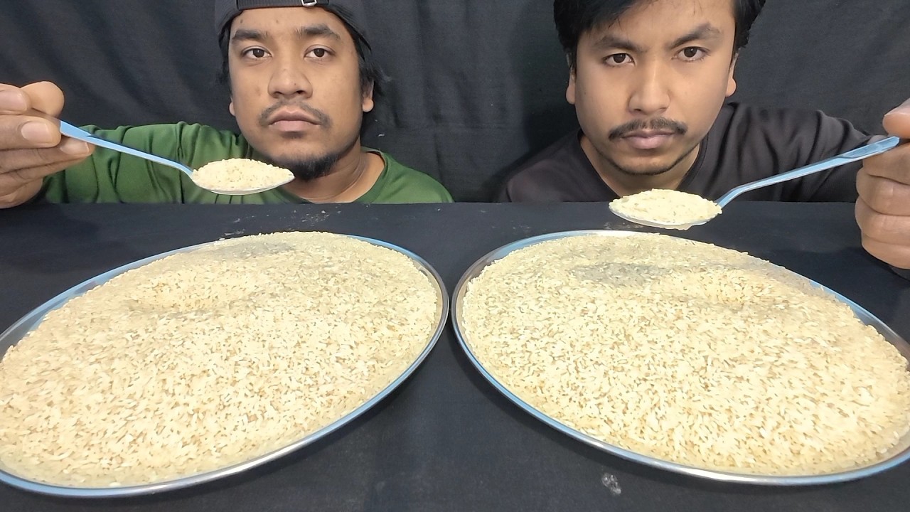 HARD RAW RICE MUKBANG | RAW RICE EATING | RAW FOOD | CHAWAL | RAW RICE ASMR