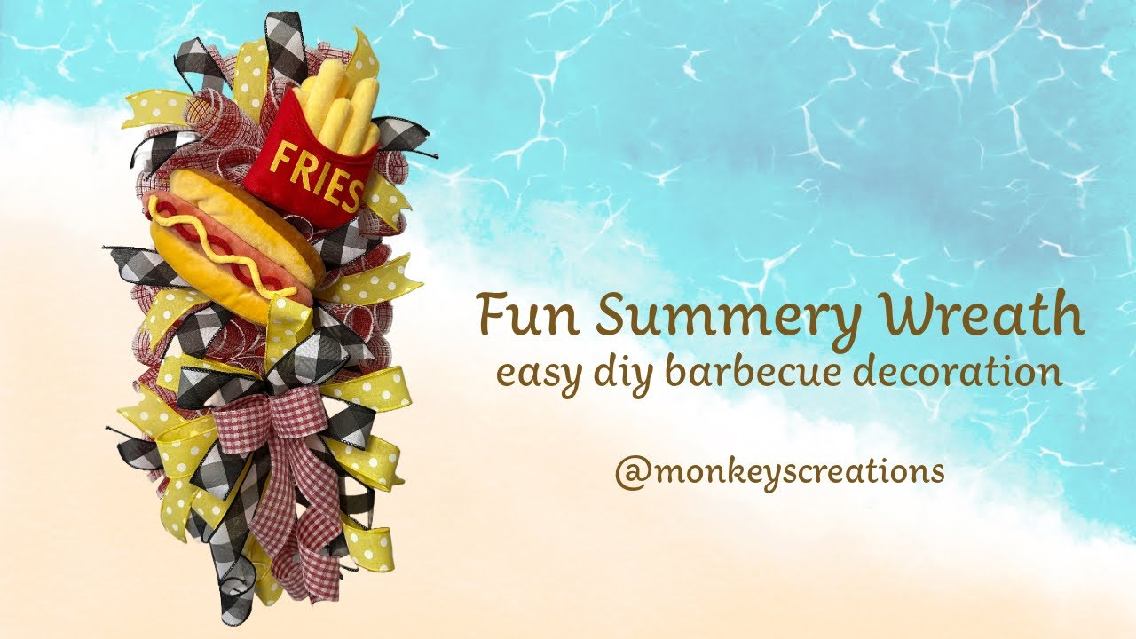 Fun Summery Wreath: Step by Step Tutorial #homedecor @MonkeysCreations