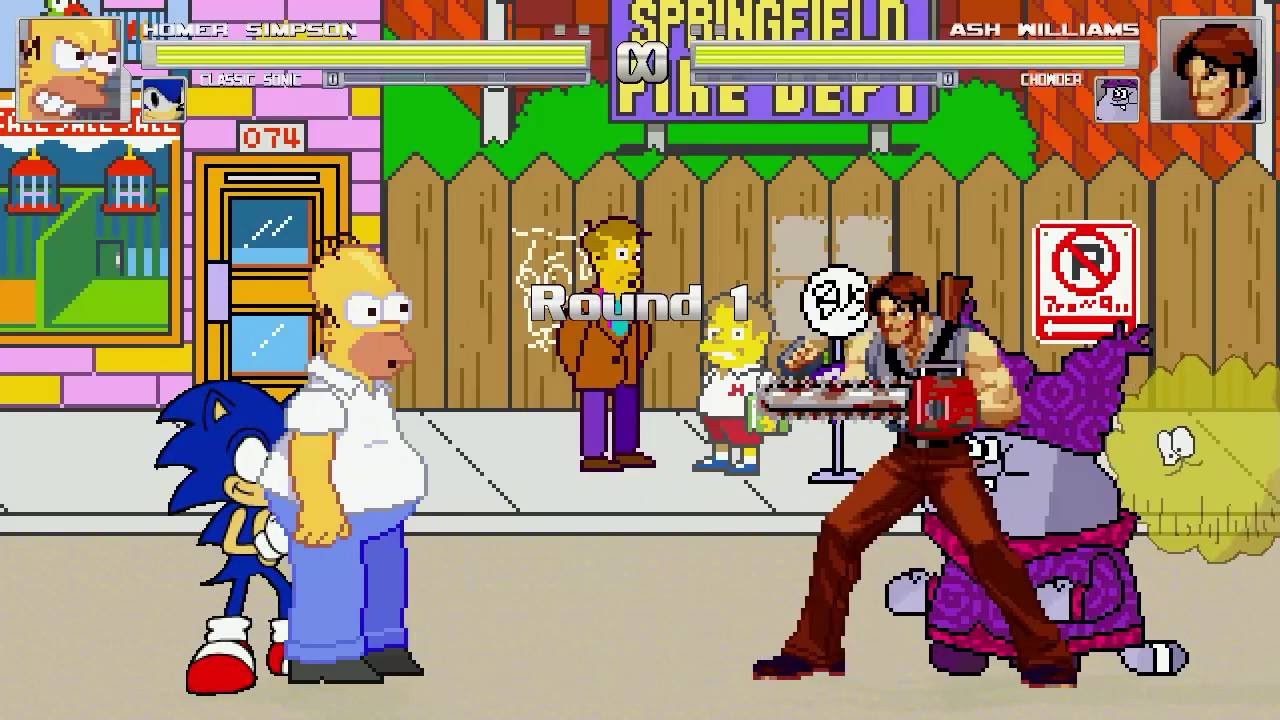 AN Mugen Request #806: Homer Simpson & Classic Sonic VS Ash Williams & Chowder