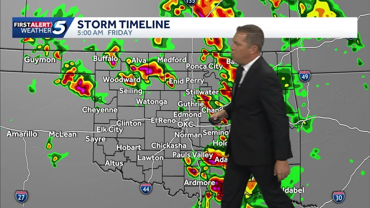 TIMELINE: Strong storms with low tornado risk expected for much of Oklahoma