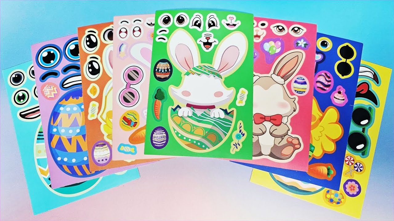 [Toys ASMR] Decorate with Sticker Book Dress Up EASTER BUNNY EGGS#papercraft #asmr #satisfying #diy