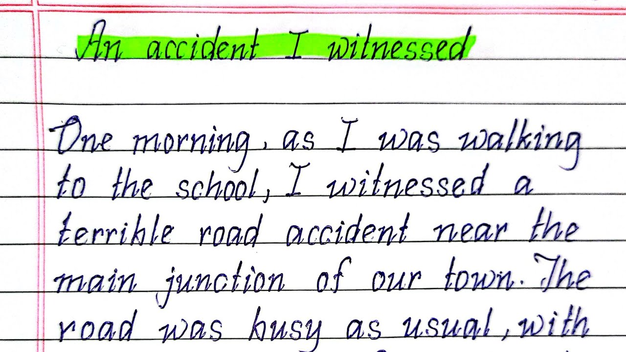 An Accident I Witnessed Paragraph Writing || Writeology TV