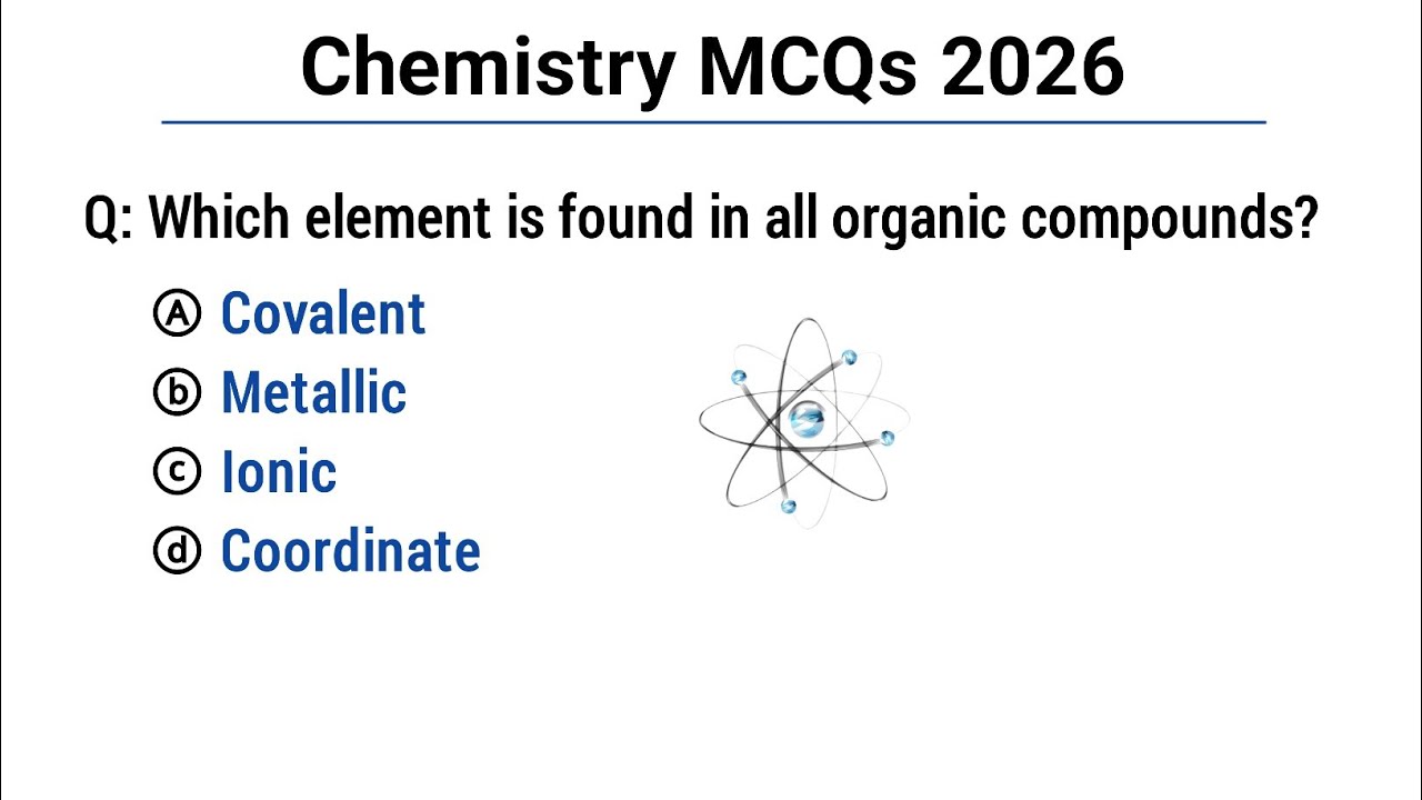 Chemistry MCQ 2026 | chemistry mcq | chemistry mcq for competitive exam | neet 2026