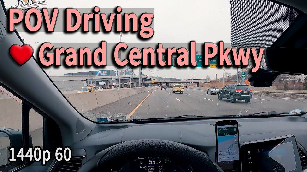 🍎,Grand Central Pkwy, Шоссе вождения, POV вождения²·⁷ᴷ⁶⁰