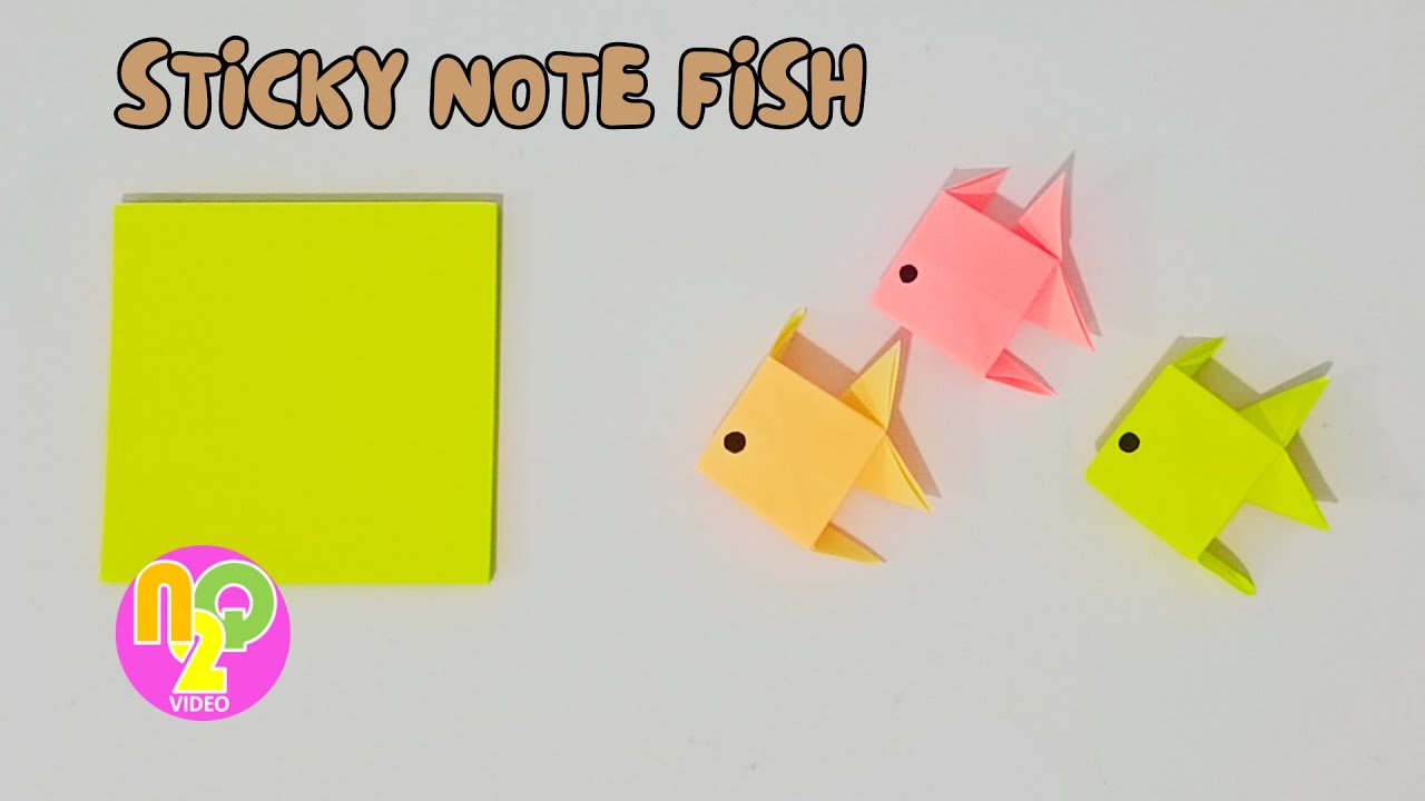Sticky Note Origami Fish - How to Make Fish using Sticky Note Paper