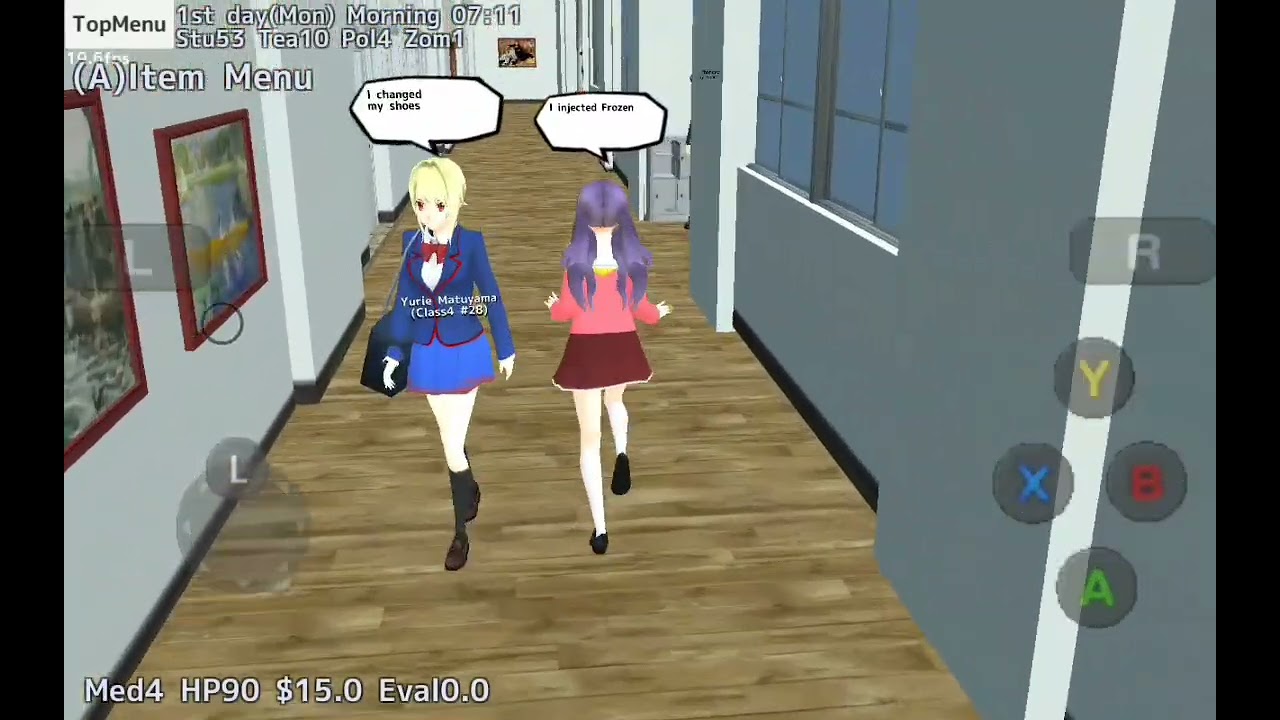 Trying some glitches in school girls simulator 