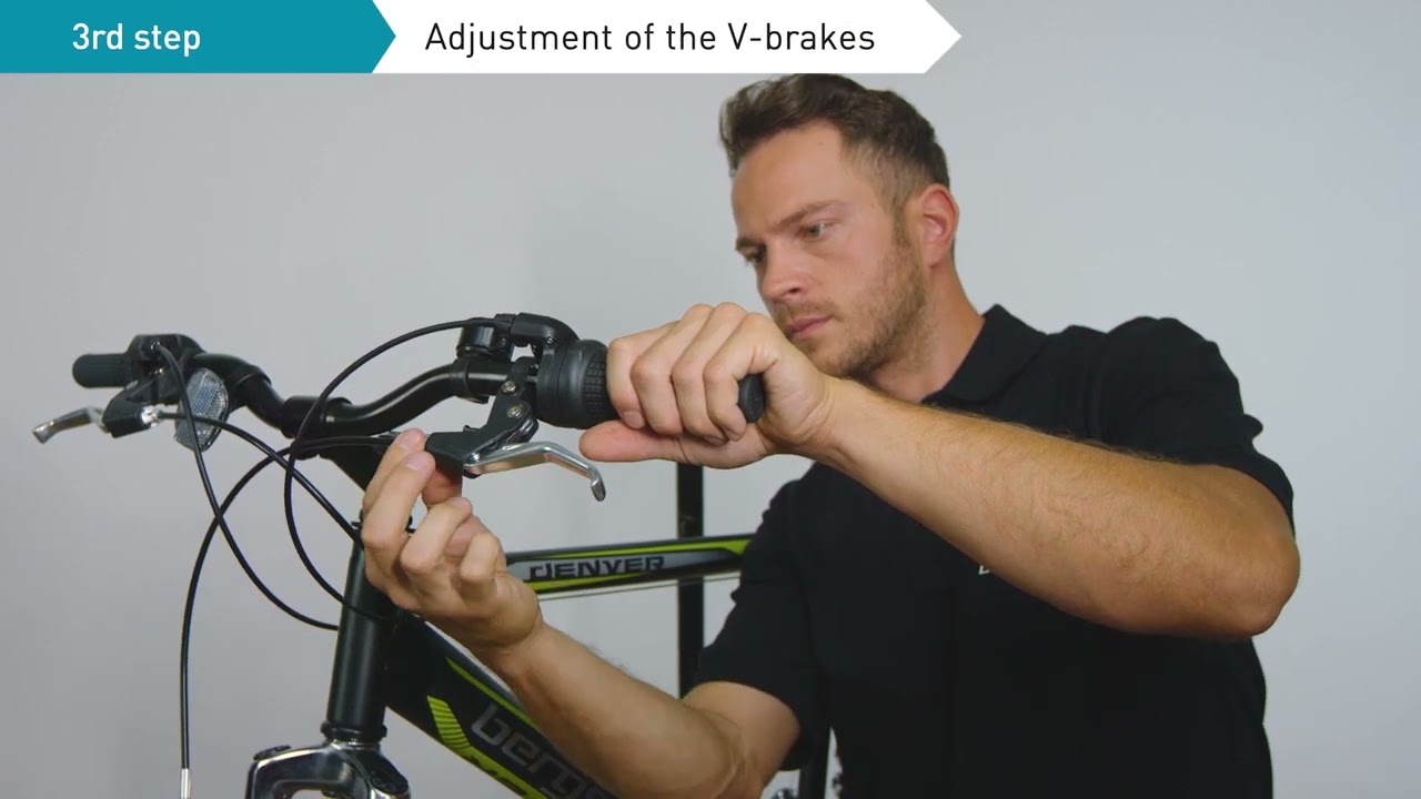 Bicycle brake (V-brake) correct adjustment – V-brake grinding fix - Bergsteiger Fahrrad