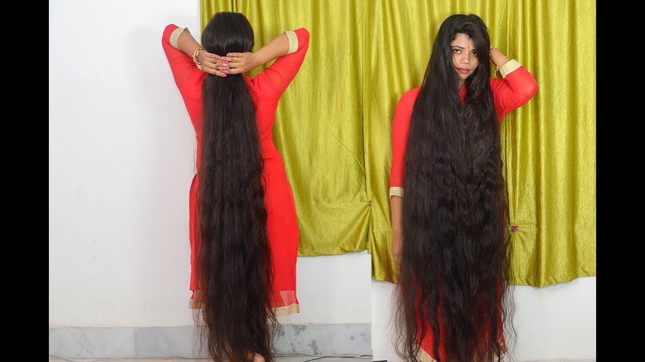 Varsha with Amazing Beautiful Floor Length Hair and Sensual Big Bun (HD)