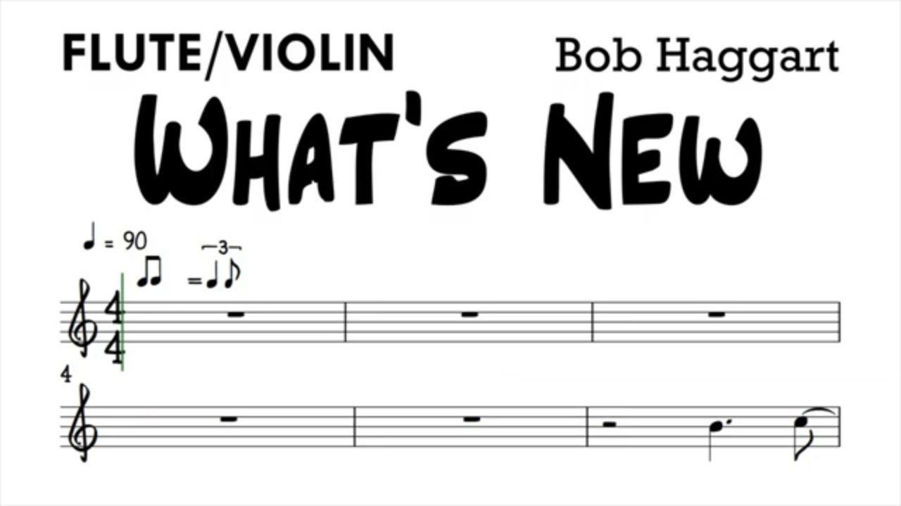 What's New Flute Violin Sheet Music Backing Track Play Along Partitura