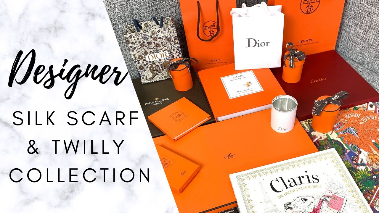 Luxury Silk Scarf & Twilly Collection + How to tie a twilly - Herm&egrave;s, Dior, Cartier | Lesley Adina