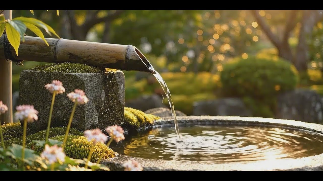 Bamboo Water Fountain 🌿 Deep Healing Sleep Music | Calm Anxiety & Stress