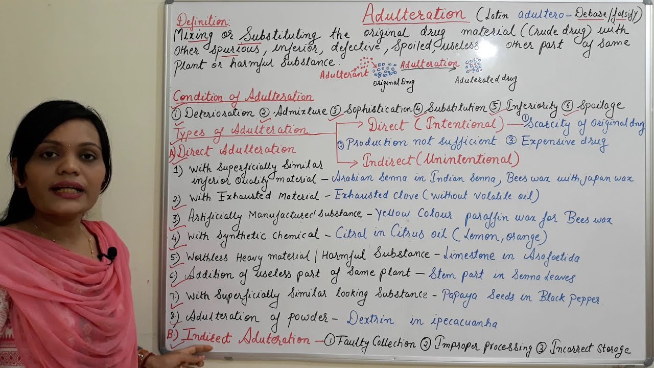 Class (14) = Adulteration | Types of Adulteration | Different Methods of Adulteration of Crude Drugs