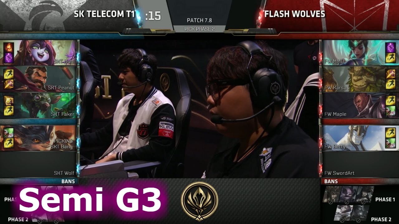 SK Telecom T1 vs Flash Wolves | Game 3 Semi Finals LoL MSI 2017 Play-Offs | SKT vs FW G3 Semi