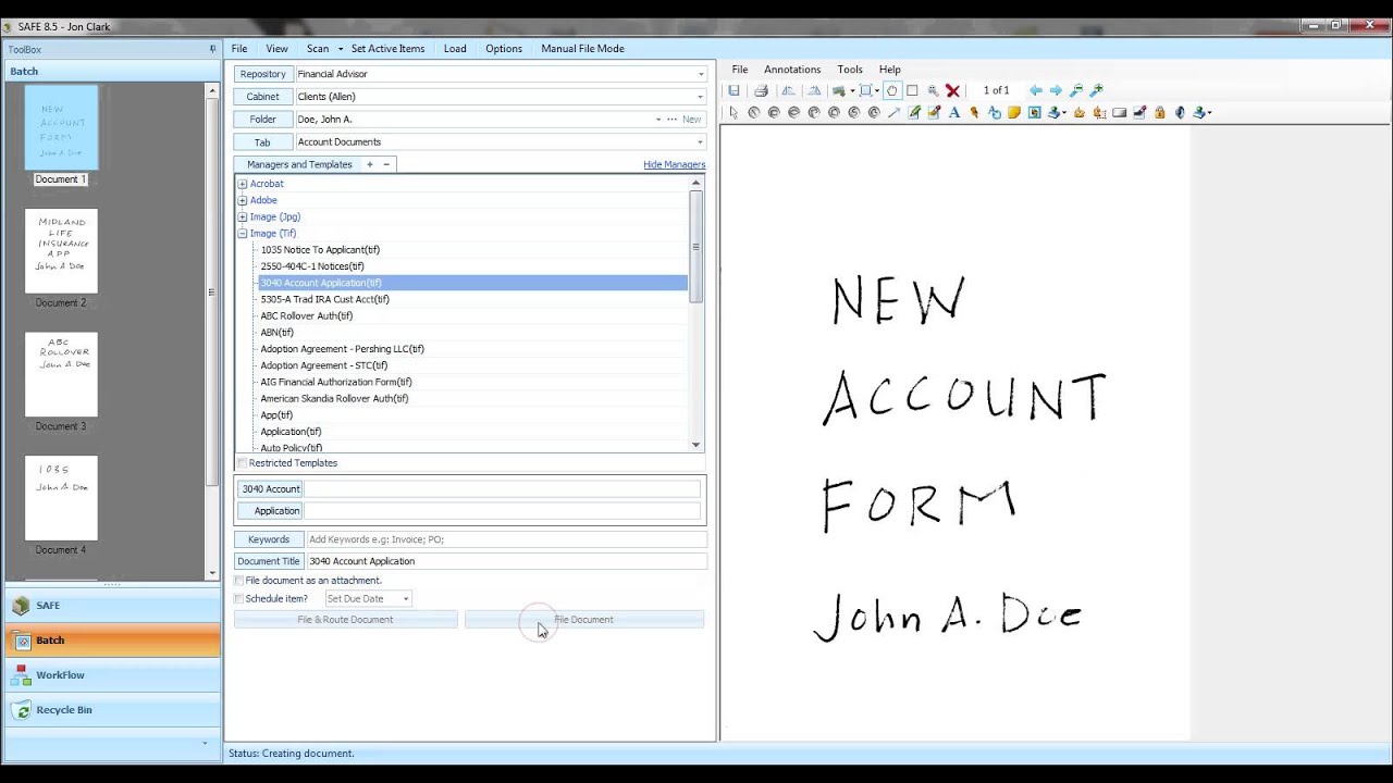 Cabinet Demo: Point-and-Click Batch Scanning & Indexing