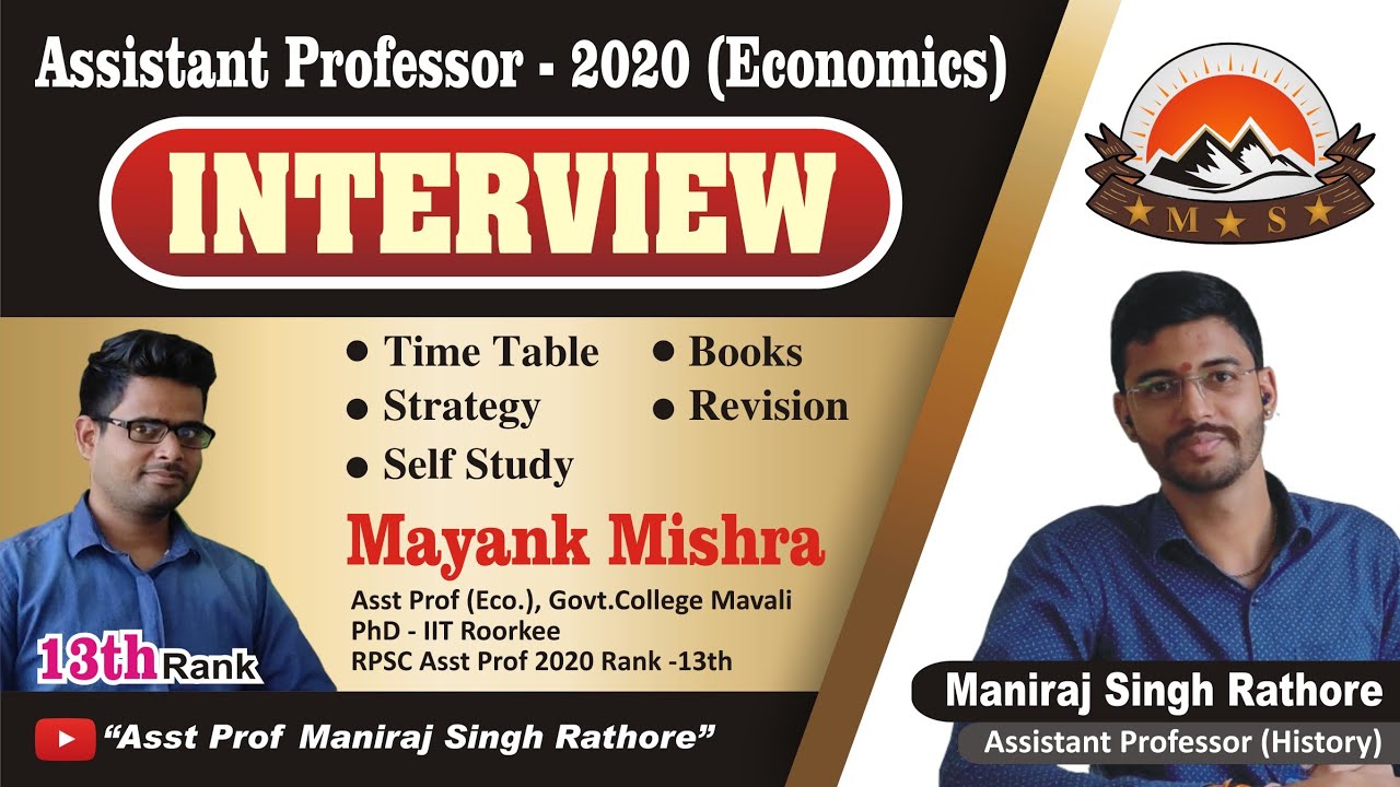 RPSC Assistant Professor Exam 2023 Economics Strategy with self study | By Mayank, Rank 13 #rpsc