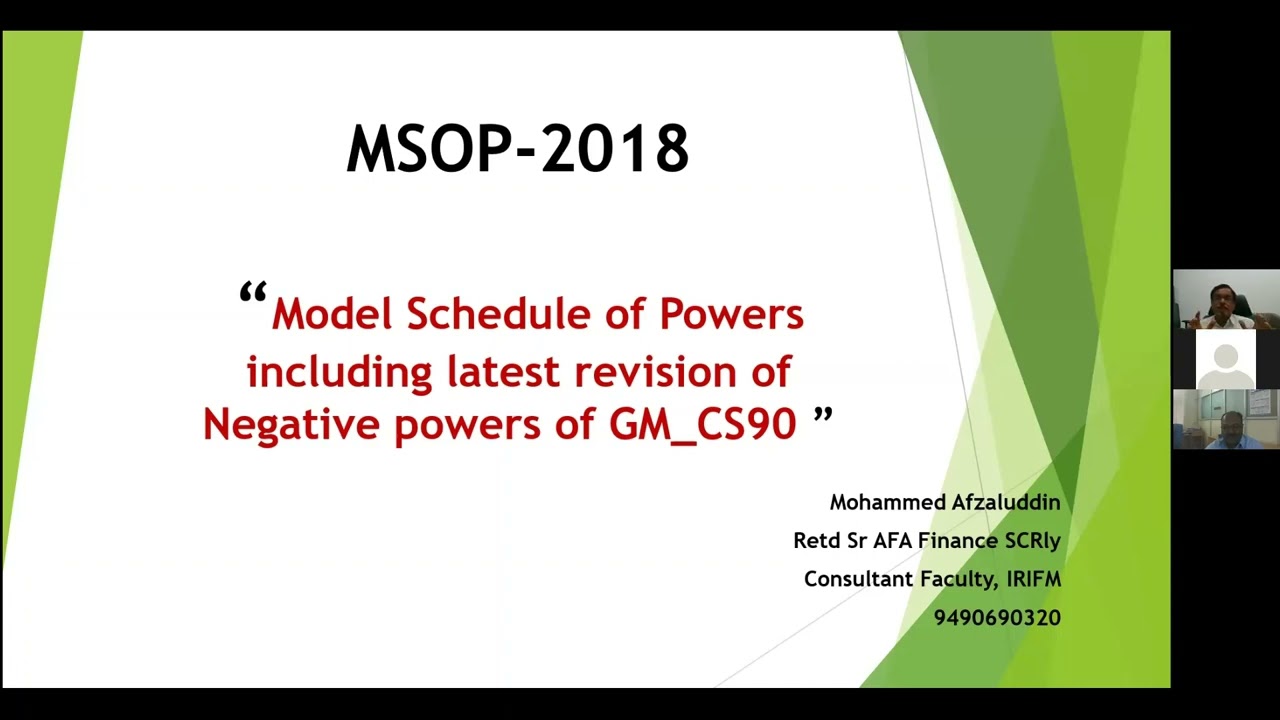 MSOP Including Latest Revision of Negative powers of GM(CS90) by Shri Mohd Afzaluddin on 10-12-2021