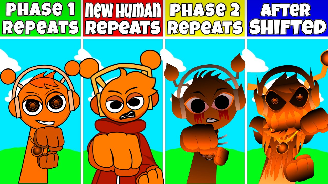 Sprunki Phase 1, New Human & Phase 2 All Repeat After Shifted Pepper&rsquo;s Take Fan Mod