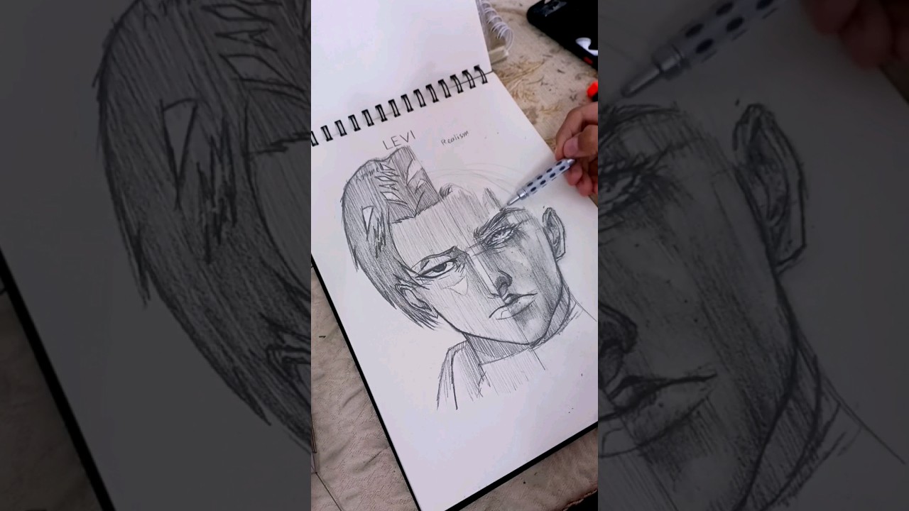 Drawing Levi anime vs. realism.  #anime #art #real #levi