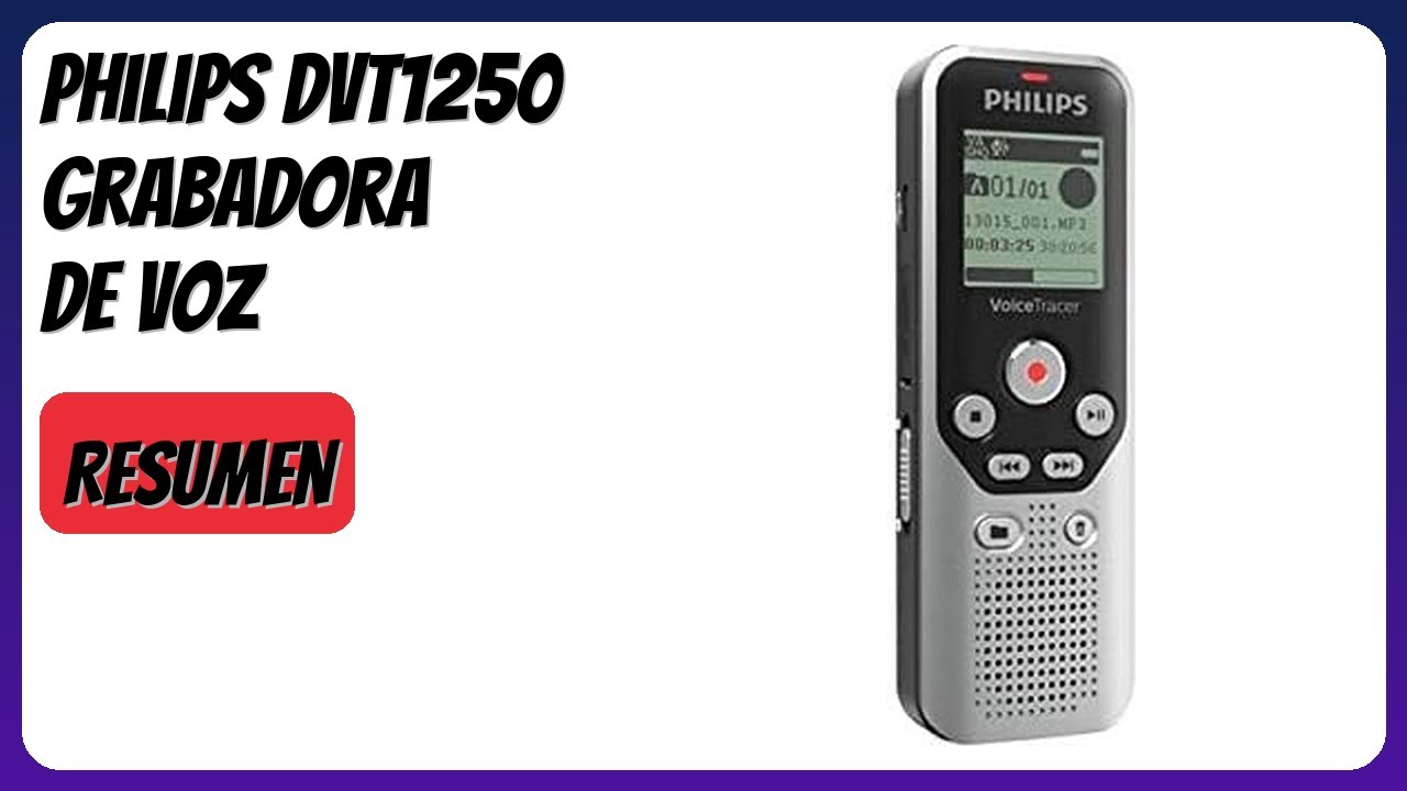 RESEÑA (2026) : Philips DVT1250 Grabadora de Voz. DETALLES