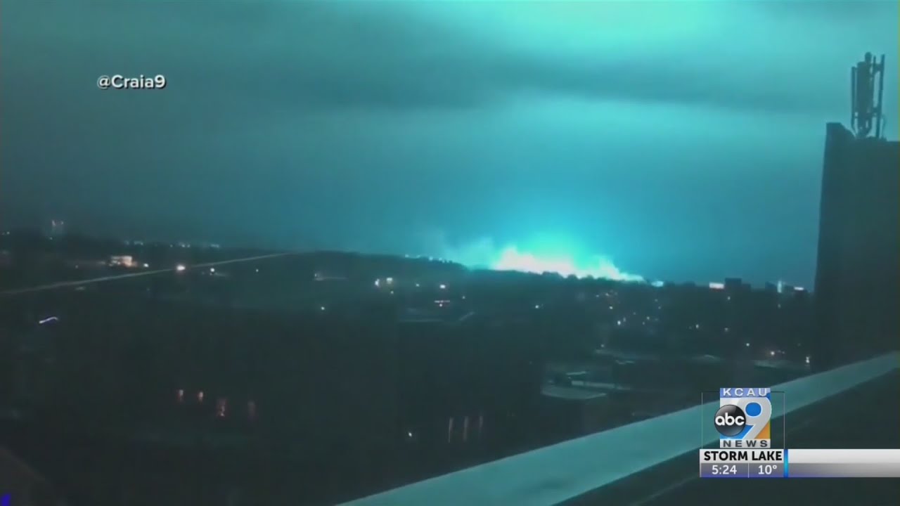 Power Plant Explosion Lights Up The Sky