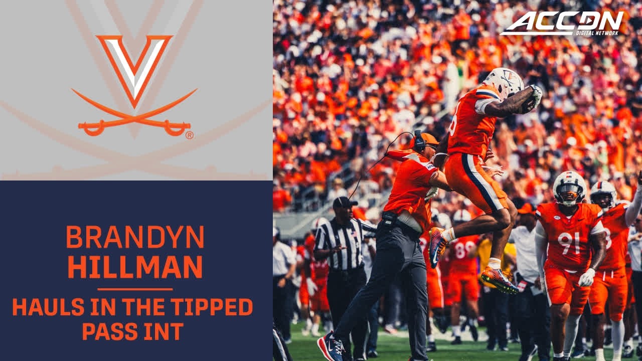 Virginia's Brandyn Hillman Intercepts CJ Bailey's Tipped Pass