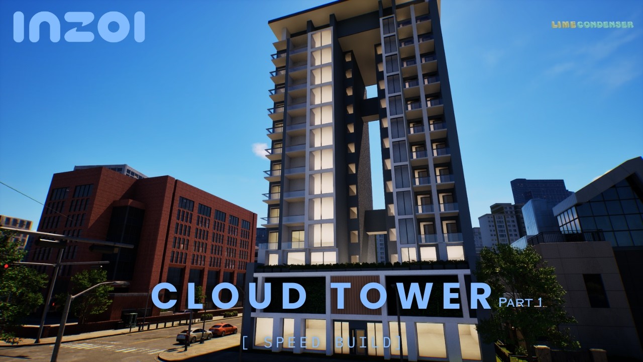 InZOI Apartment Build |The Cloud Tower | Part One | Speed Build |