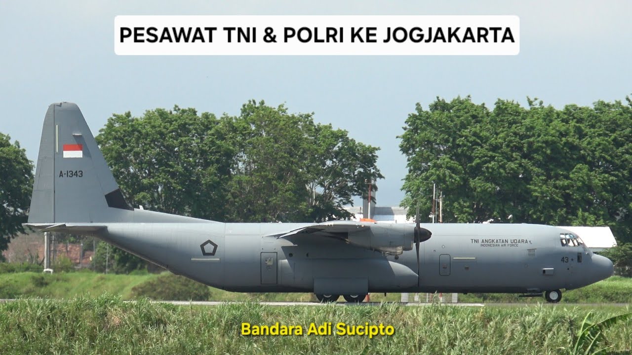 Pesawat TNI & Polri Landing & Take Off di Bandara Adi Sucipto Yogyakarta
