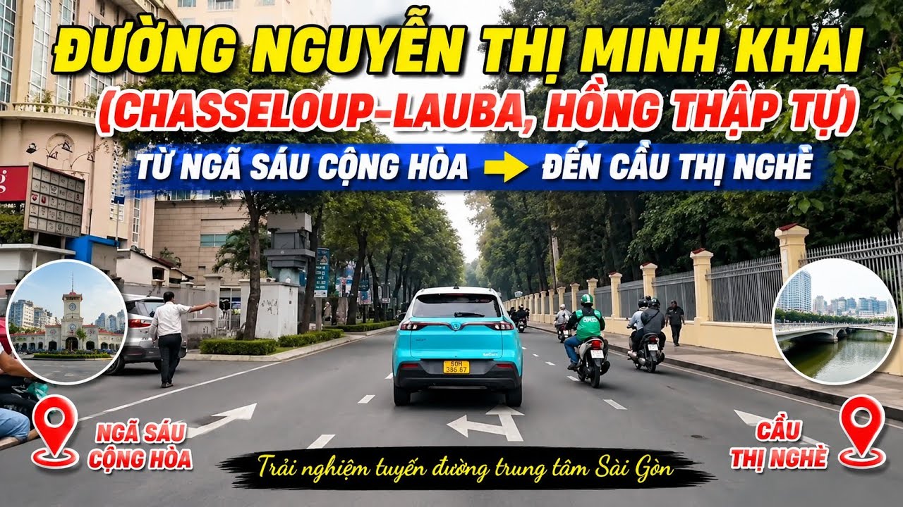 @đường Nguyễn Thị Minh Khai (Chasseloup-Lauba, Hồng Thập Tự) từ Ngã Sáu Cộng Hòa đến Cầu Thị Nghè.