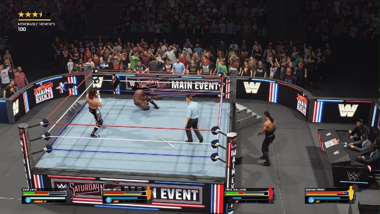 WWE 2K25 Sami Zayn vs Randy Orton vs Damien Priest vs Trick Williams Saturday Nights Main Event