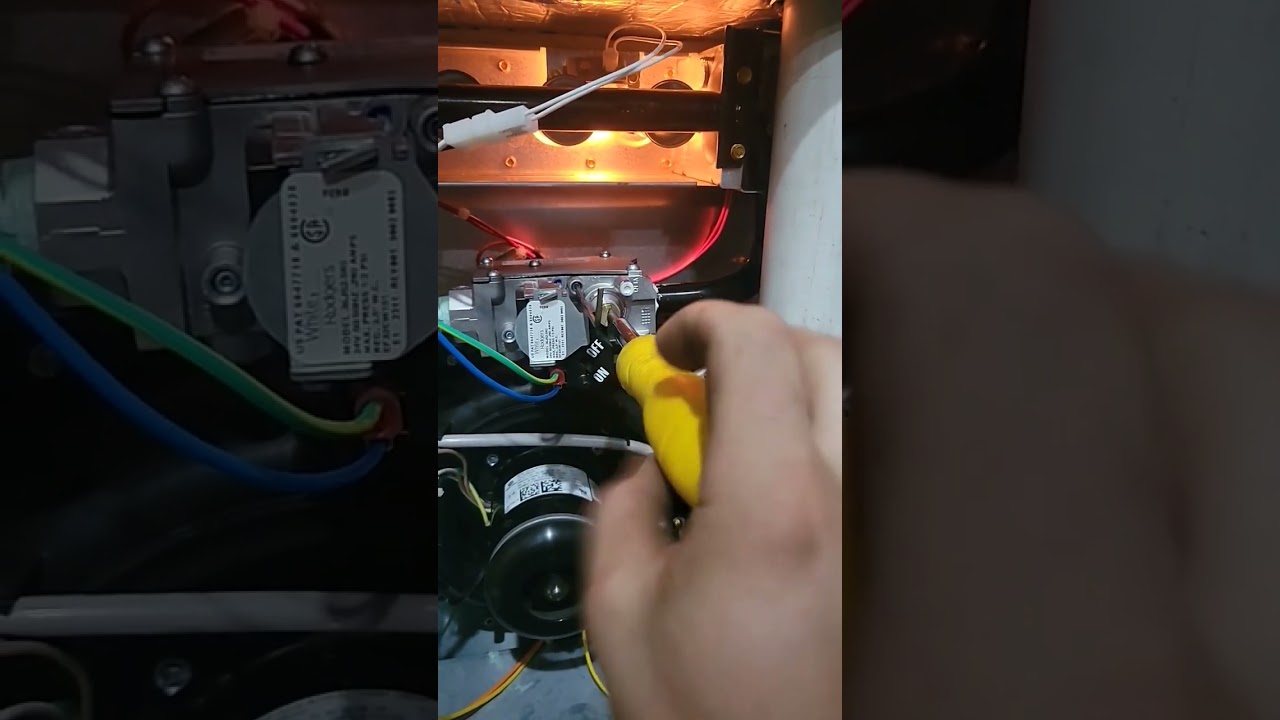 adjusting gas presure on furnace # heating #hvac #downright #doityourself