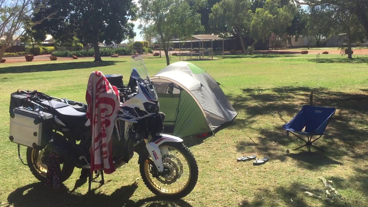 Motorcycle Camping at Barkly Homestead NT Australia