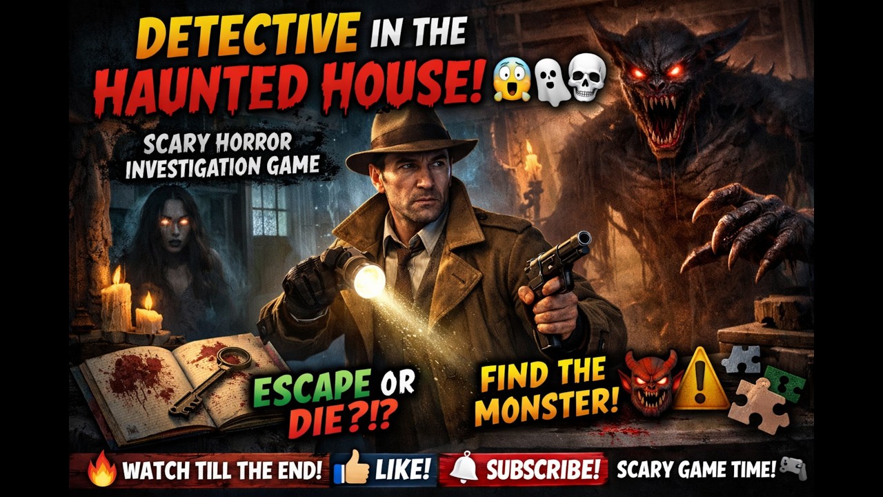 🕵️‍♂️🔦 DETECTIVE IN THE HAUNTED HOUSE! 😱👻💀 | SCARY HORROR INVESTIGATION GAME 🏚️