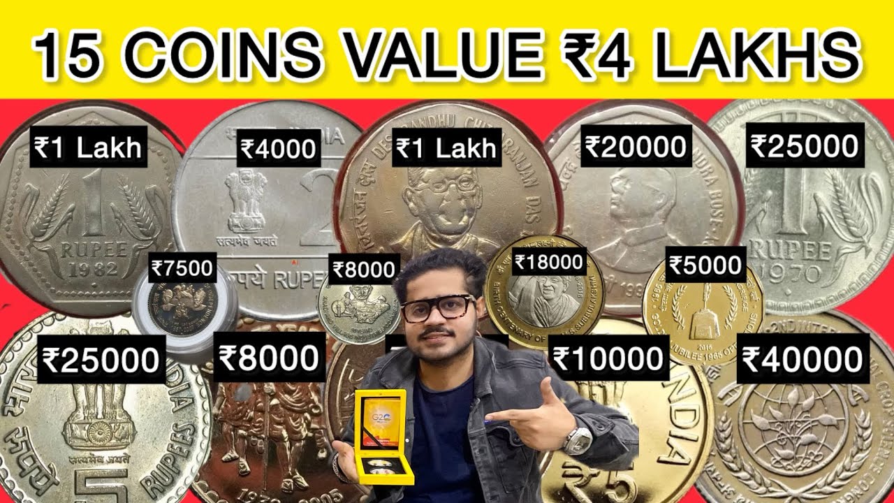 Top 15 Rare Coins of India | 15 Coins Value ₹4,00,000 | Most Valuable Old Coins Price List | Yatin